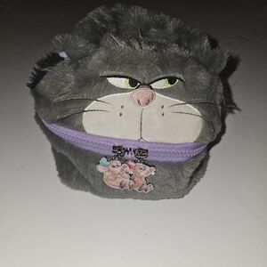 Disney Gray Plush Lucifer Bag with Jaq and Gus Accents Cinderella NWT